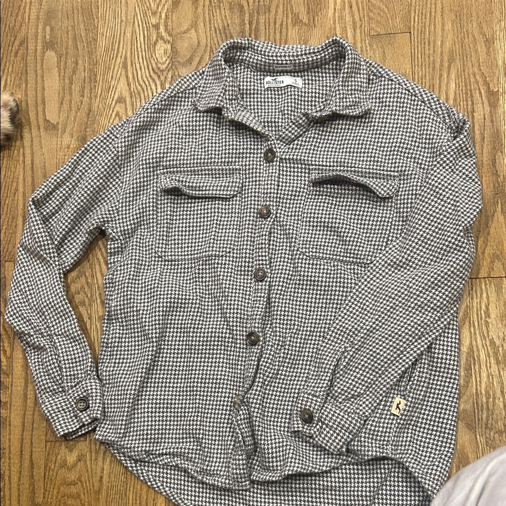Hollister Black and White Checkered Jacket